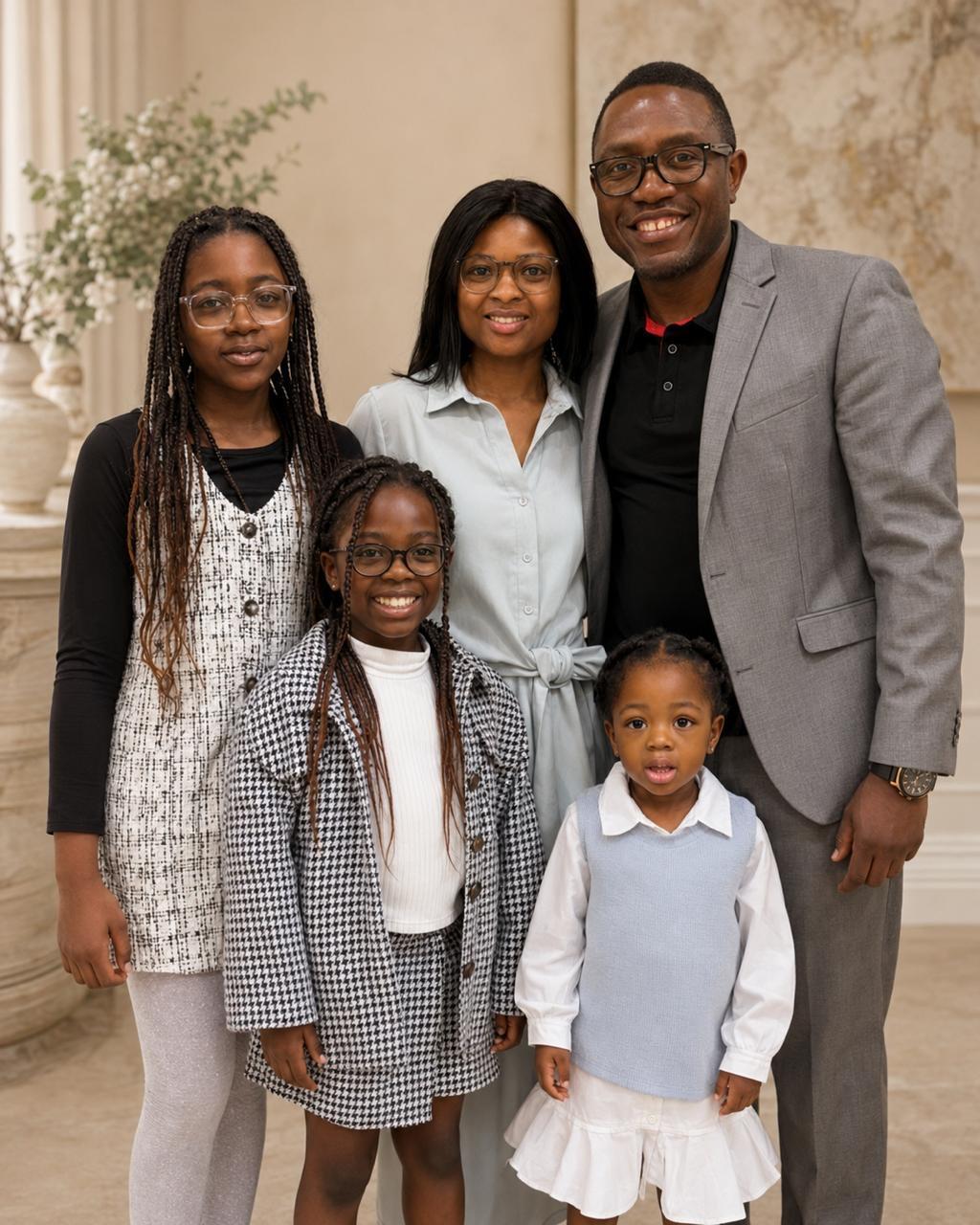 Kelvin Taku with his family